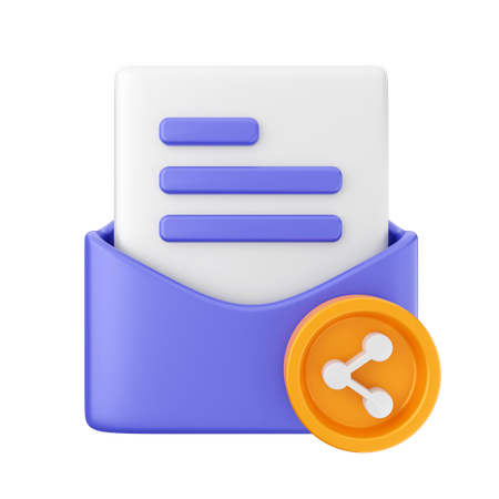 Mail Share  3D Icon