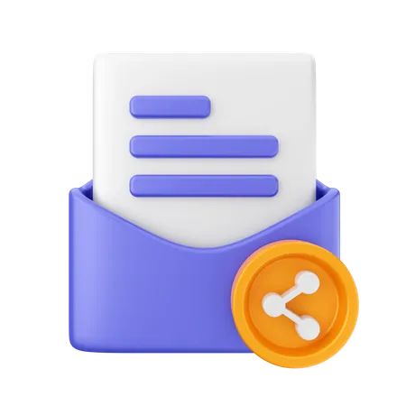 Mail Share  3D Icon