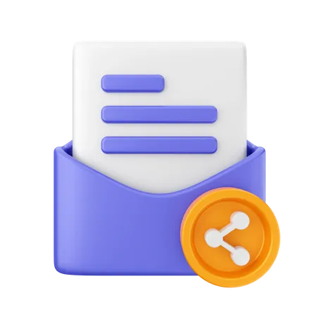 Mail Share 3D Icon