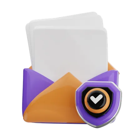 Mail Shield  3D Icon