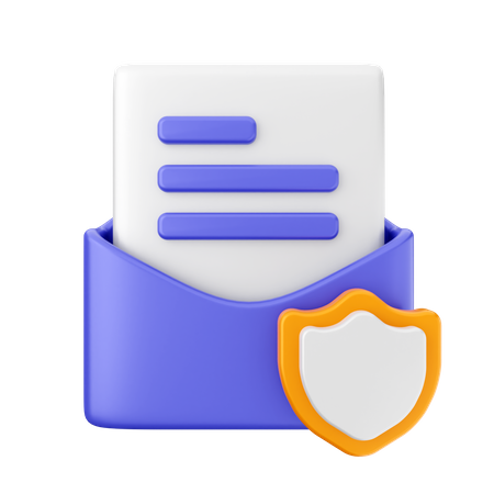 Mail Shield  3D Icon