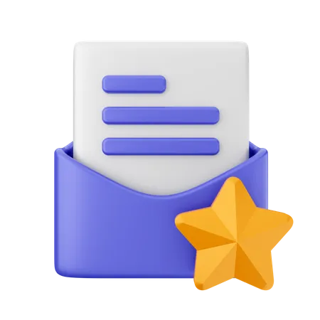 Mail Star  3D Icon