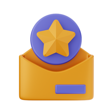 Mail Star 3D Icon