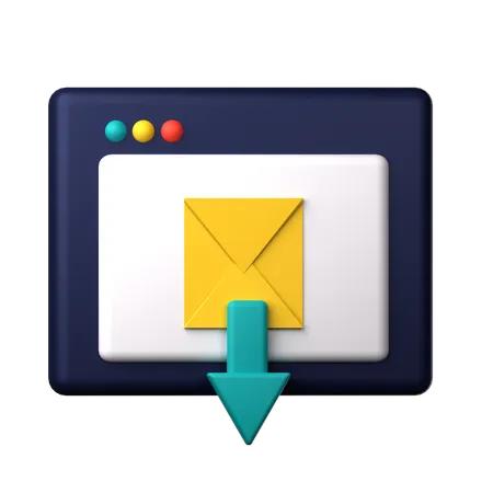 Téléchargement de courrier  3D Icon