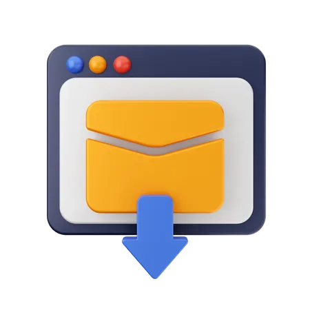 Téléchargement de courrier  3D Icon