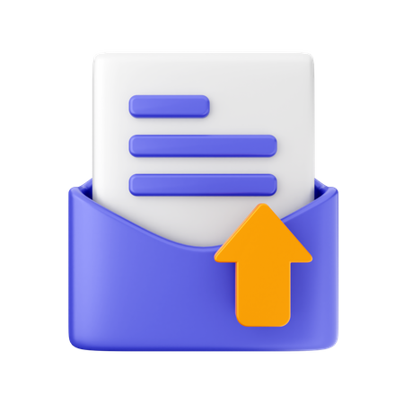 Mail Upload  3D Icon