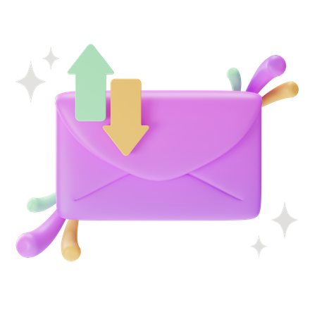 Mail Upload And Download  3D Icon