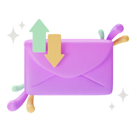 Mail Upload And Download  3D Icon