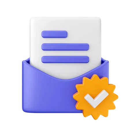 Mail Verify  3D Icon