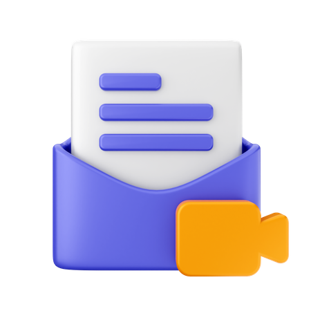 Mail Video  3D Icon