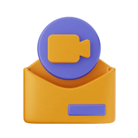 Mail Video  3D Icon