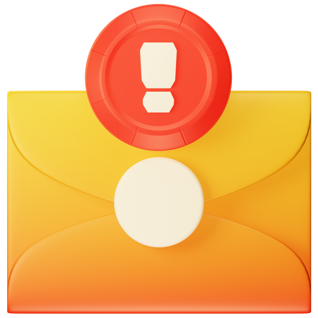 Mail Warning  3D Icon