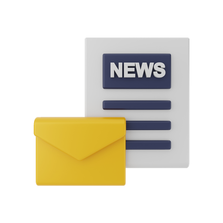 Mail With Newsletter  3D Illustration