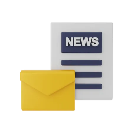Mail With Newsletter  3D Illustration