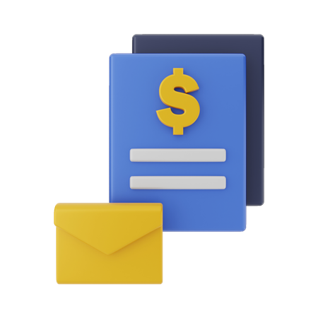 Mail With Payment File  3D Illustration