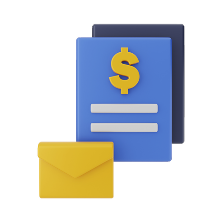 Mail With Payment File 3D Illustration