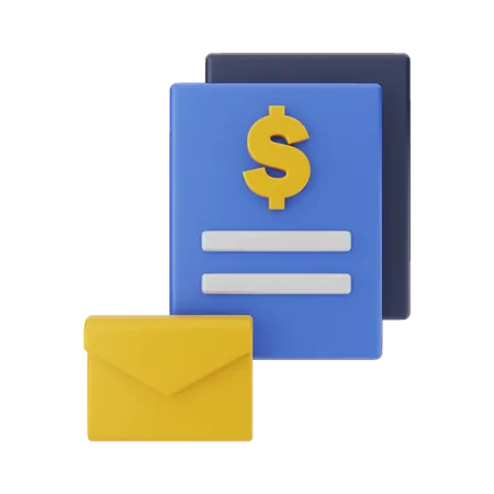 Mail With Payment File  3D Illustration