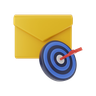 email with target 3d illustration