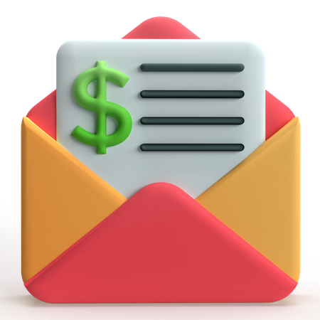 Zahlung per Post  3D Icon