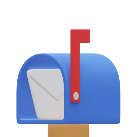 Blue Mailbox Open 3D Illustration