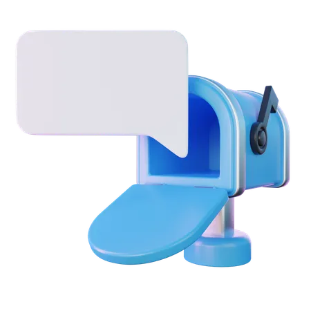 Mailbox Bubble Text  3D Icon