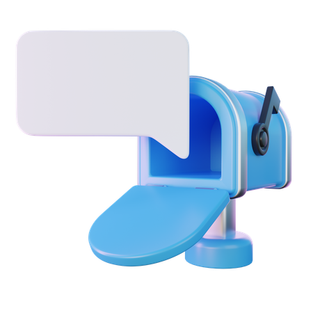 Mailbox Bubble Text  3D Icon