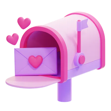 Mailbox Heart  3D Icon