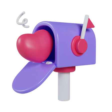 Mailbox With Heart  3D Icon