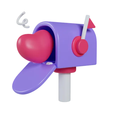 Mailbox With Heart  3D Icon