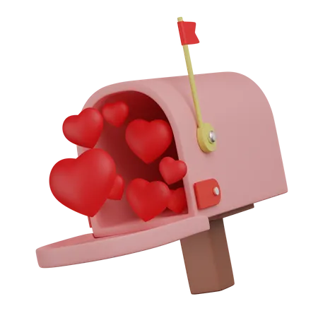 Mailbox with hearts  3D Icon