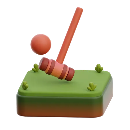 Maillet et balle de polo  3D Icon