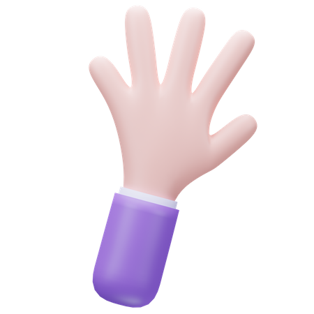 Main à cinq doigts  3D Icon