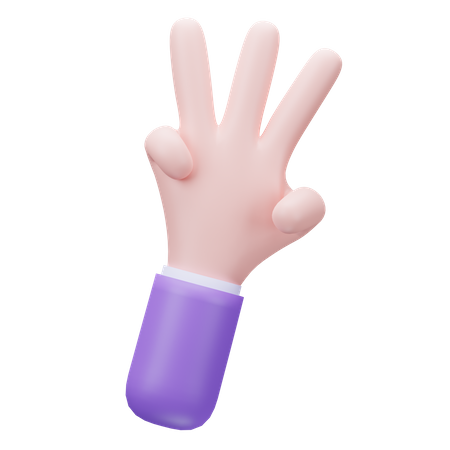 Main à trois doigts  3D Icon
