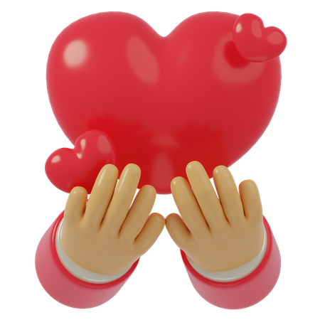 Main avec amour  3D Icon
