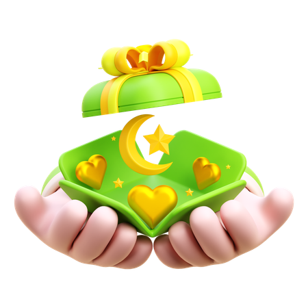 Main avec cadeau de l'Aïd  3D Icon