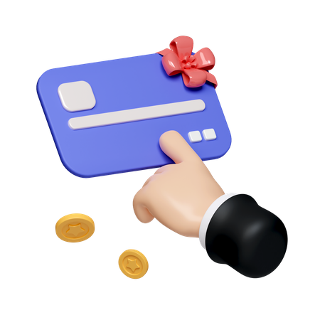 Main avec carte de crédit  3D Icon