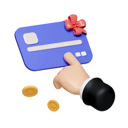 Main avec carte de crédit  3D Icon