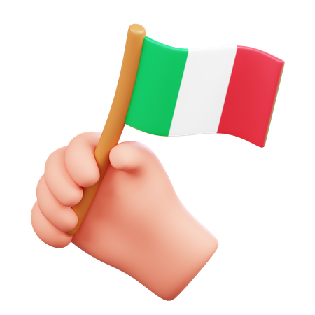 Main avec le drapeau de l'Italie  3D Icon