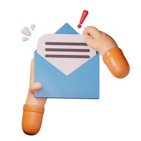 Main avec le courrier  3D Icon