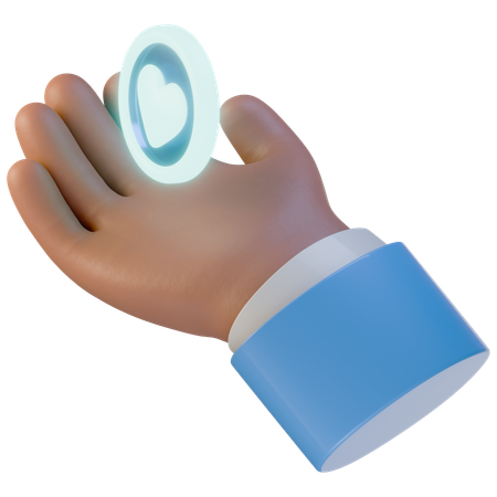 Main avec une pièce de monnaie pour un don de charité  3D Icon