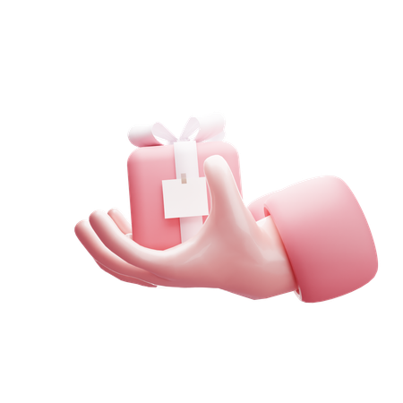 Main donnant un cadeau  3D Icon