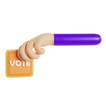 Main appuyant sur le bouton de vote  3D Icon