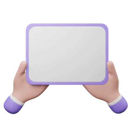 Main utilisant le geste de la main de la tablette  3D Illustration