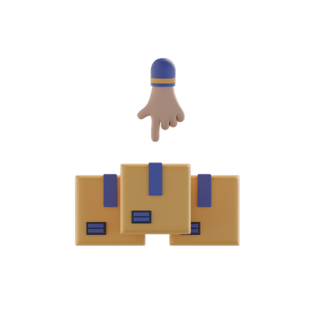 Main et boîte  3D Icon