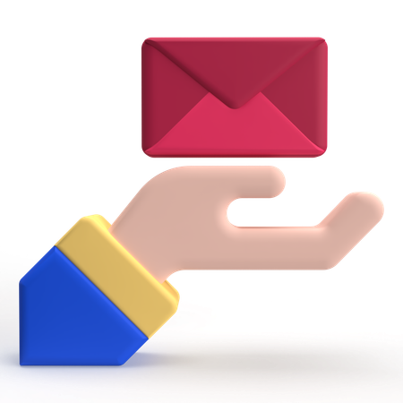 Main et courrier  3D Icon