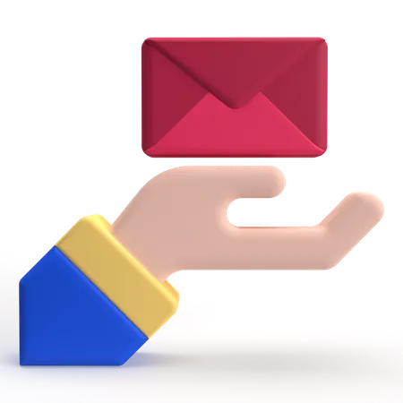 Main et courrier  3D Icon