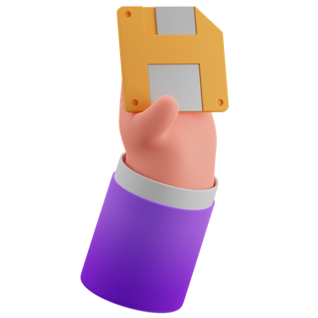Main et disquette  3D Icon