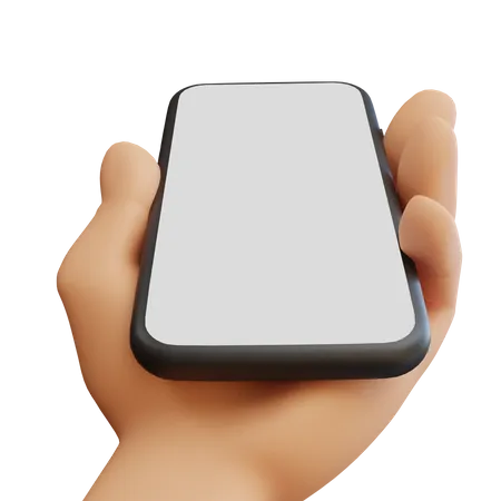 Main montrant un téléphone Android  3D Icon