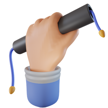 Main saisir l'obtention du diplôme  3D Icon