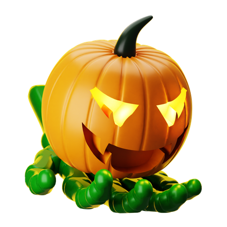 Main squelette avec citrouille d'Halloween  3D Icon